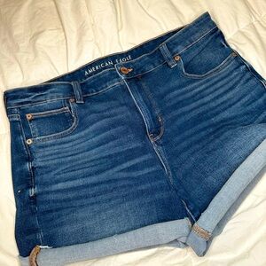 AE Dream High-Waisted Denim Midi Short NWOT